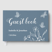 Romantische, elegante Hochzeit mit blühenden Blume Gästebuch (Vorderseite)