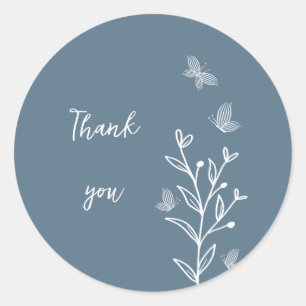 Romantische, elegante Hochzeit mit blühenden Blume Runder Aufkleber