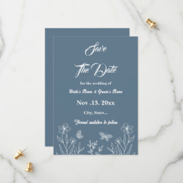 Romantische, elegante Hochzeit mit blühenden Blume Save The Date