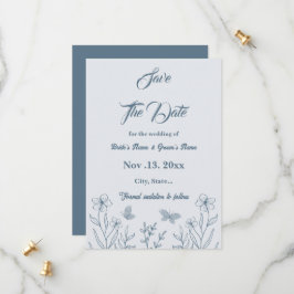 Romantische, elegante Hochzeit mit blühenden Blume Save The Date