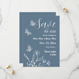 Romantische, elegante Hochzeit mit blühenden Blume Save The Date