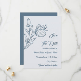 Romantische, elegante Hochzeit mit blühenden Blume Save The Date