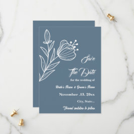 Romantische, elegante Hochzeit mit blühenden Blume Save The Date
