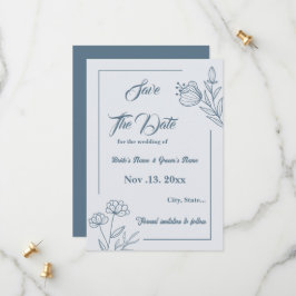 Romantische, elegante Hochzeit mit blühenden Blume Save The Date