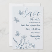 Romantische, elegante Hochzeit mit blühenden Blume Save The Date (Vorderseite)