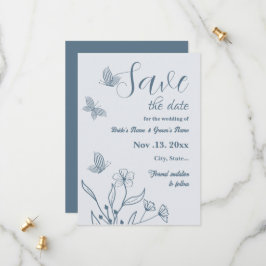 Romantische, elegante Hochzeit mit blühenden Blume Save The Date