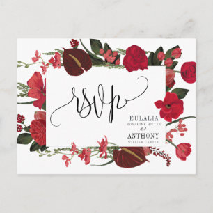 Romantische elegante Hochzeits-Antwortkarte Postkarte