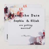 Romantische Elegante Hochzeitskarte Save the Date (Vorne/Hinten)