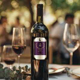 Romantische Elegante Hochzeitsreise Empfang Wein Weinetikett