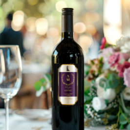 Romantische Elegante Hochzeitsreise Empfang Wein Weinetikett