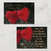 Romantische Elegante Klasse Zwei rote Herzen Busin Visitenkarte (Vorne/Hinten)