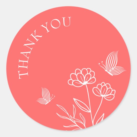 Romantische elegante Korallenhochzeit, rosa Blumen Runder Aufkleber (Vorderseite)