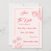 Romantische elegante Korallenhochzeit, rosa Blumen Save The Date (Vorderseite)
