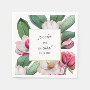 Romantische Elegante Magnolia Serviette
