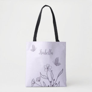 Romantische elegante maulbeerfarbene Blüten Tasche
