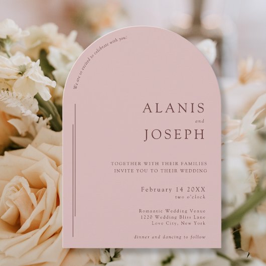 Romantische Elegante Minimalistische Rose Einladung