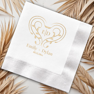 Romantische Elegante Monogram Servietten Mit Folie