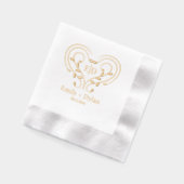Romantische Elegante Monogram Servietten Mit Folie (Links)