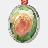 Romantische elegante Orange-Rose Ornament Aus Metall (Links)