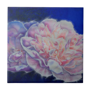 Romantische elegante rosa blaue Pastellfarben Fliese