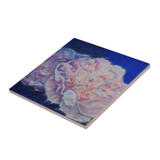 Romantische elegante rosa blaue Pastellfarben Fliese (Seite)