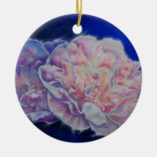 Romantische elegante rosa blaue Pastellfarben Keramikornament (Vorne)