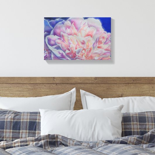 Romantische elegante rosa blaue Pastellfarben Leinwanddruck (Insitu (Schlafzimmer))