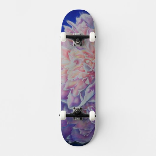 Romantische elegante rosa blaue Pastellfarben Skateboard (Vorderseite)