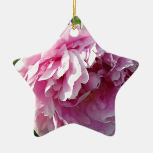 Romantische, elegante rosafarbene, blühende Pink P Keramik Ornament