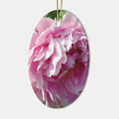 Romantische, elegante rosafarbene, blühende Pink P Keramikornament (Links)