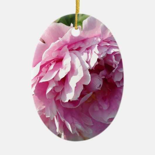Romantische, elegante rosafarbene, blühende Pink P Keramikornament (Vorne)