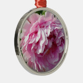 Romantische, elegante rosafarbene, blühende Pink P Silbernes Ornament (Rechts)