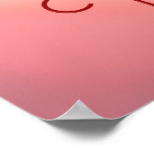 Romantische Elegante Rote Rosen Herzens Valentinst Poster (Ecke)