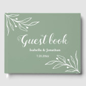 Romantische elegante Salbei Blütenhochzeit Gästebuch (Vorderseite)