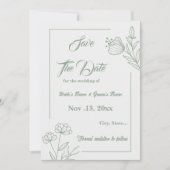 Romantische elegante Salbei Blütenhochzeit Save The Date (Vorderseite)
