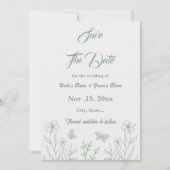 Romantische elegante Salbei Blütenhochzeit Save The Date (Vorderseite)