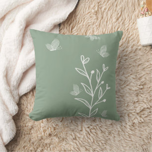 Romantische elegante Salbeigrüne floral Kissen