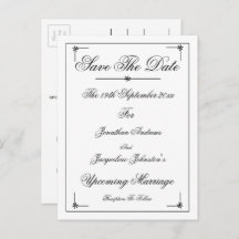 Romantische Elegante Save the Date Einladung Postk
