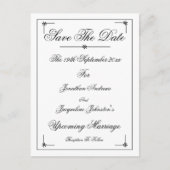 Romantische Elegante Save the Date Einladung Postk (Vorderseite)