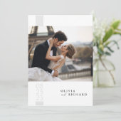 Romantische elegante Script-Foto-Hochzeiten: Einla Einladung (Stehend Vorderseite)