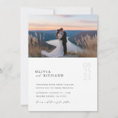 Romantische elegante Script-Foto-Hochzeiten: Einla Einladung (Rückseite)
