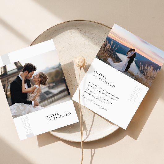 Romantische elegante Script-Foto-Hochzeiten: Einla Einladung