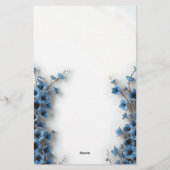 Romantische Elegante Serene Blüten Briefpapier (Rückseite)