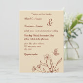 Romantische, elegante Terracotta Einladung (Stehend Vorderseite)