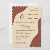 Romantische, elegante Terracotta Hochzeit Einladung (Vorderseite)