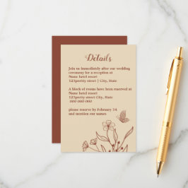 Romantische, elegante Terracotta Hochzeitsreise mi Begleitkarte