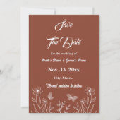 Romantische, elegante Terracotta Hochzeitsreise mi Save The Date (Vorderseite)