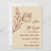 Romantische, elegante Terracotta Hochzeitsreise mi Save The Date (Vorderseite)