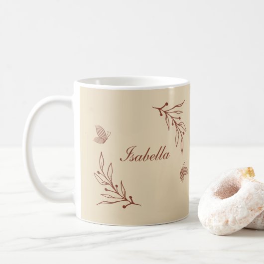 Romantische, elegante Terracotta Kaffeetasse (Mit Donut)