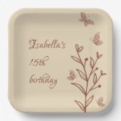 Romantische, elegante Terracotta Pappteller (Vorderseite)